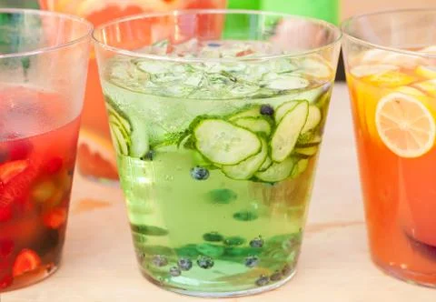 Refreshing cucumber punch Stock Photos