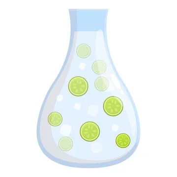 Refreshing cucumber water with ice cubes in glass jug Stock Illustration