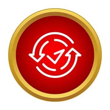 Refreshing data circle with checkmark icon イラスト素材