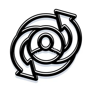 Refreshing data circle with spinning arrows icon Stock Illustration