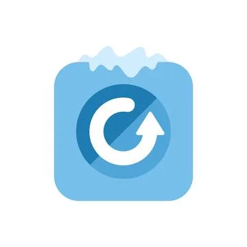 Refreshing data cycle in a frosty app icon Ilustración de archivo