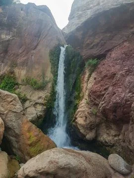 A refreshing dip in Zarka Waterfall Stock Photos