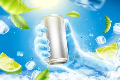 Refreshing drink ads Illustrazione stock