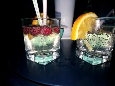 A refreshing drink with bubbles. Stock Photos