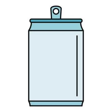 Refreshing drink can producing beverage packaging outline Stock Illustration