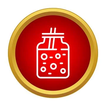 Refreshing drink jar with bubble popping icon Stock Illustration