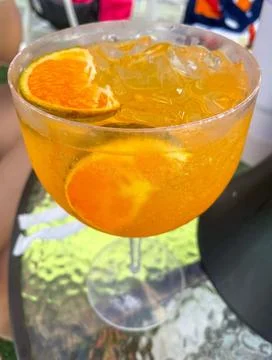Refreshing drink with orange Stock Photos