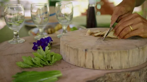 Refreshing drink preparation with local ingredients focused on healthy eating Stock Footage 301571271