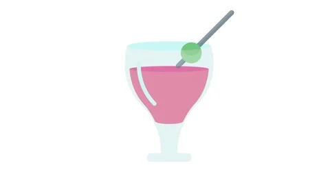 A refreshing drink with a straw and a lemon slice garnishing the rim. Stock Footage 332475124