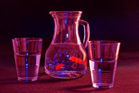 A refreshing drink in an unusual, abstract light 写真素材