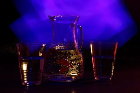 A refreshing drink in an unusual, abstract light 写真素材