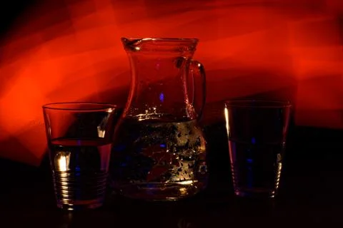 A refreshing drink in an unusual, abstract light 写真素材