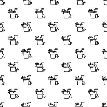 Refreshing drinks pattern with citrus and mint Stock Illustration
