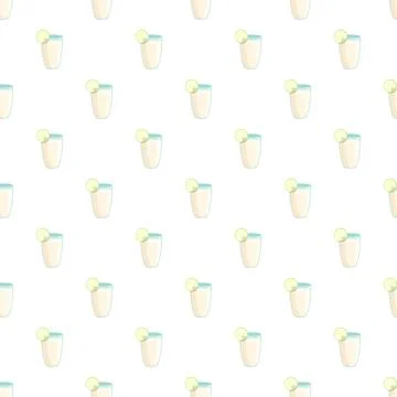 Refreshing drinks pattern repeating on white background イラスト素材