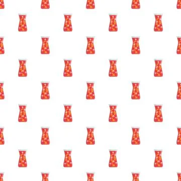 Refreshing drinks pattern repeating on a white background Stock Illustration