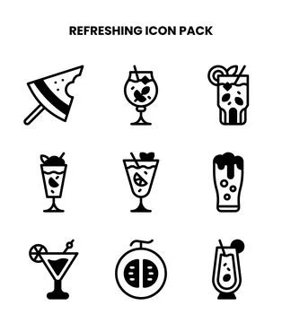 Refreshing DuoTone Graphics Icons Pack Stock Illustration