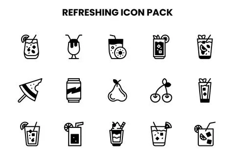 Refreshing DuoTone Scalable Icons Pack Stock Illustration