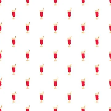 Refreshing fruit cocktail drink seamless pattern background Stock Illustration