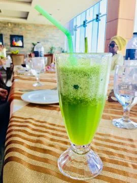 Refreshing Fruit Infused Beverage on Table Stock Photos