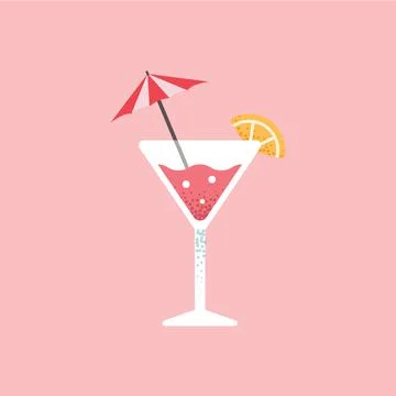 Refreshing fruit juice. Cocktail. Stock Illustration