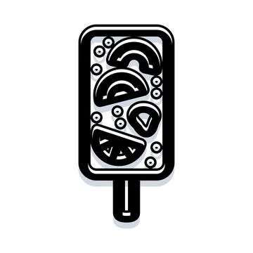 Refreshing fruit popsicle ice treat for hot summer Stock Illustration