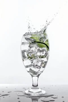 Refreshing glass of cold water. Stock Photos