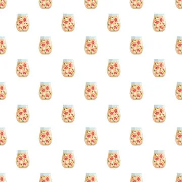 Refreshing grapefruit cocktail drink seamless pattern Stock Illustration