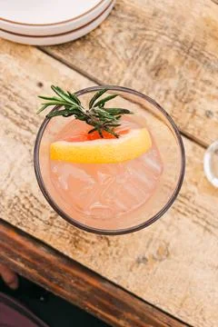 Refreshing grapefruit mocktail, summer lemonade, Stock Photos