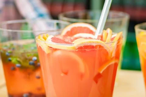Refreshing grapefruit punch close-up Stock Photos
