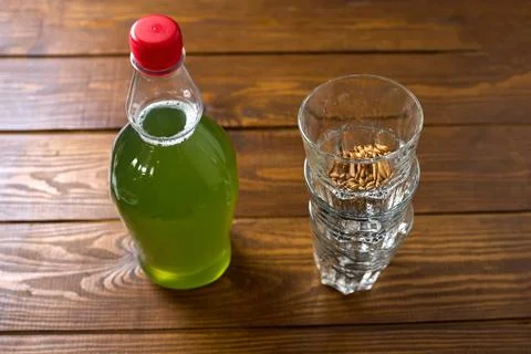A Refreshing Green Beverage made with Dry Ingredients, ideal for hydration .. Stock Photos