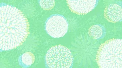 Refreshing green Japanese pattern and ping pong mums Stock Illustration