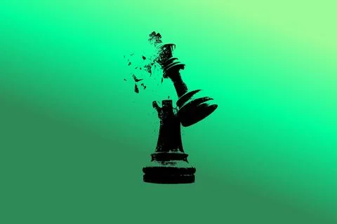 Refreshing Green Mint Gradient with Broken Chess King Stock Illustration
