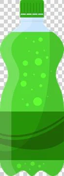 A refreshing green soft drink in a plastic bottle, a vibrant illustration o.. Stock Illustration