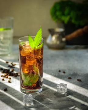 Refreshing hemp coffee drink Stock Photos