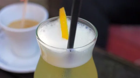 Refreshing home-made lemonade and espresso Stock Footage 110037157