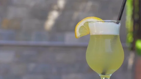 Refreshing home-made lemonade. Drink lemons Stock Footage 110042220