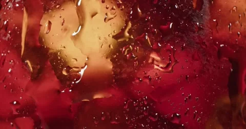 Refreshing Ice Red Alcohol Drink. Glas of colorful refreshing ice cocktail. Coca 動画素材 246148179