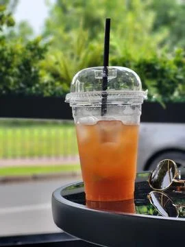 Refreshing iced cold tea, summer drink for relaxation Stock Photos