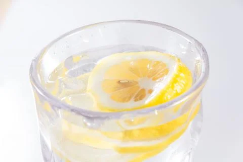 Refreshing Iced Lemon Drink White Background Stock Photos