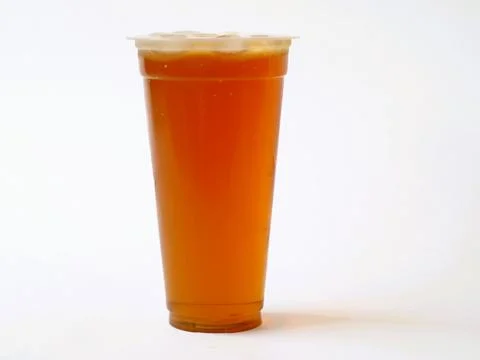 A refreshing iced tea served in a convenient plastic cup Stock Photos