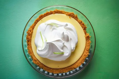 Refreshing Key Lime Pie, Green &amp; Creamy American Treat Stock Photos
