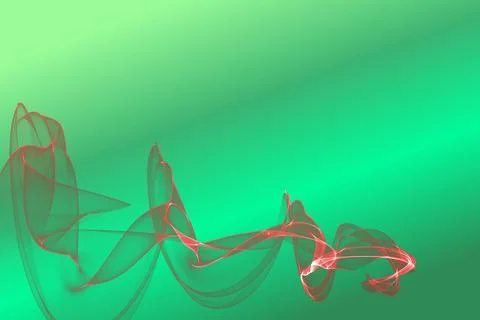 Refreshing Leafy Green Gradient with Red Smoke Stock Illustration