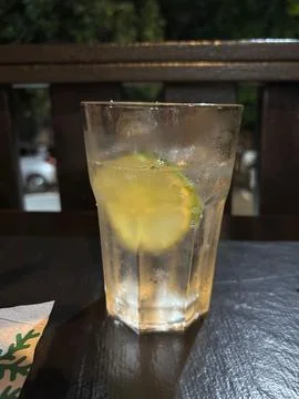 Refreshing lemon drink at night Stock Photos