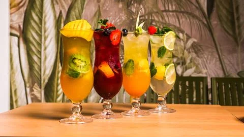 Refreshing Lemon Mint Drink and Casual Dining Scene Morocco April 23,2026 Stock Photos