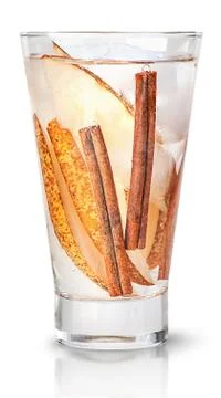 Refreshing lemonade cinnamon with pear Stock Photos