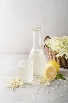 Refreshing lemonade with Elder flower Stock Photos