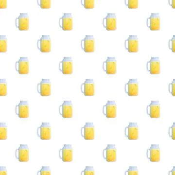 Refreshing lemonade mason jar seamless pattern Illustrazione stock