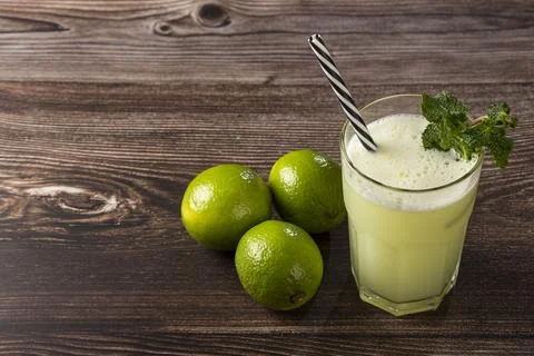 Refreshing lemonade with mint. Lemonade, summer drink. Stock Photos