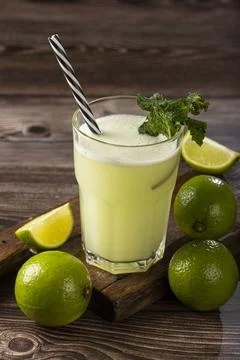 Refreshing lemonade with mint. Lemonade, summer drink. Stock Photos