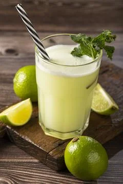 Refreshing lemonade with mint. Lemonade, summer drink. Stock Photos